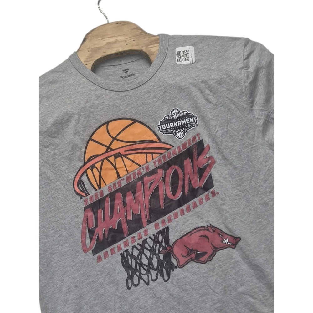 Fanatics Arkansas Razorbacks 2022 SEC Champions T-Shirt Mens Large Gray Graphic